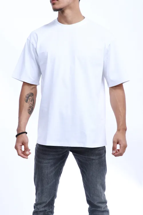 White Drop Shoulder T-shirt